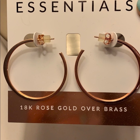 Rose Gold Plated Hoop Earrings *NEVER WORN* - Picture 2 of 4